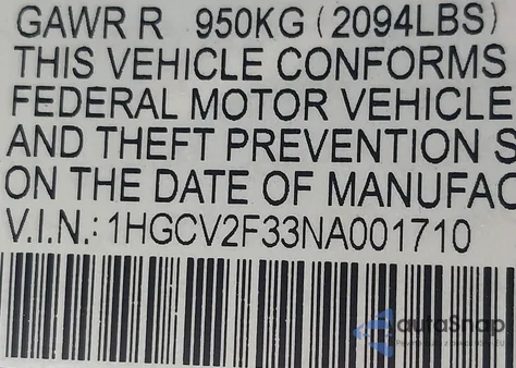 2022 Honda Accord Sport 2.0T z USA, uszkodzony, nr VIN 1HGCV2F33NA001710